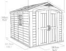 Keter 8’x11′ Factor Heavy Duty Plastic Garden Shed – Beige-oakleysgardenmachine- Free shipping