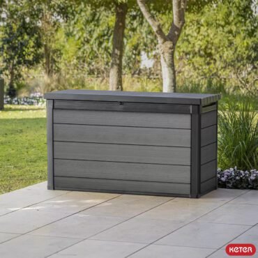 Keter Cortina 757L Plastic Storage Box – Grey-oakleysgardenmachine- Free shipping