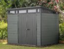 Keter 9’x 7′ Cortina Heavy Duty Plastic Pent Shed – Dark Green-oakleysgardenmachine- Free shipping