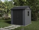 Keter 7′ x 7.5′ Newton Plus Side Entry Plastic Shed – Dark Grey-oakleysgardenmachine- Free shipping