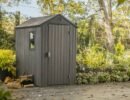 Keter 4’x6′ Darwin Heavy Duty Plastic Garden Shed – Grey-oakleysgardenmachine- Free shipping