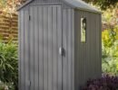 Keter 4’x6′ Darwin Heavy Duty Plastic Garden Shed – Grey-oakleysgardenmachine- Free shipping