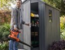 Keter 4’x6′ Darwin Heavy Duty Plastic Garden Shed – Grey-oakleysgardenmachine- Free shipping