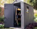 Keter 4’x6′ Darwin Heavy Duty Plastic Garden Shed – Grey-oakleysgardenmachine- Free shipping
