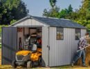 Keter 7.5′ x 13′ Oakland Heavy Duty Plastic Shed – Grey-oakleysgardenmachine- Free shipping