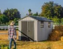 Keter 7.5′ x 13′ Oakland Heavy Duty Plastic Shed – Grey-oakleysgardenmachine- Free shipping