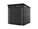 Keter 7’x 7′ Cortina Heavy Duty Plastic Pent Shed – Dark Grey-oakleysgardenmachine- Free shipping