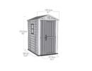 Keter 4’x6′ Factor Heavy Duty Plastic Garden Shed – Beige-oakleysgardenmachine- Free shipping