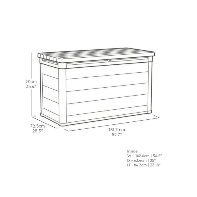 Keter Signature Decocoat Walnut 757L Garden storage box 900mm 1517mm