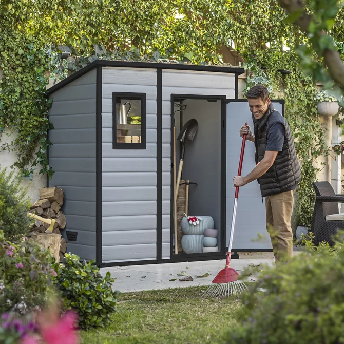 Klikstrom Senner 6x4 ft Pent Grey Shed with floor & 1 window