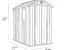 Keter 4’x6′ Darwin Heavy Duty Plastic Garden Shed – Grey-oakleysgardenmachine- Free shipping